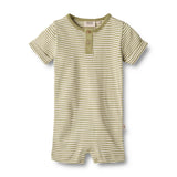 Wheat | Jumpsuit S/S Alfred | Sage Green Stripe