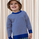 Fliink | Anchor Stripe Pullover | Mazerine Blue Cloud Dancer Stripe