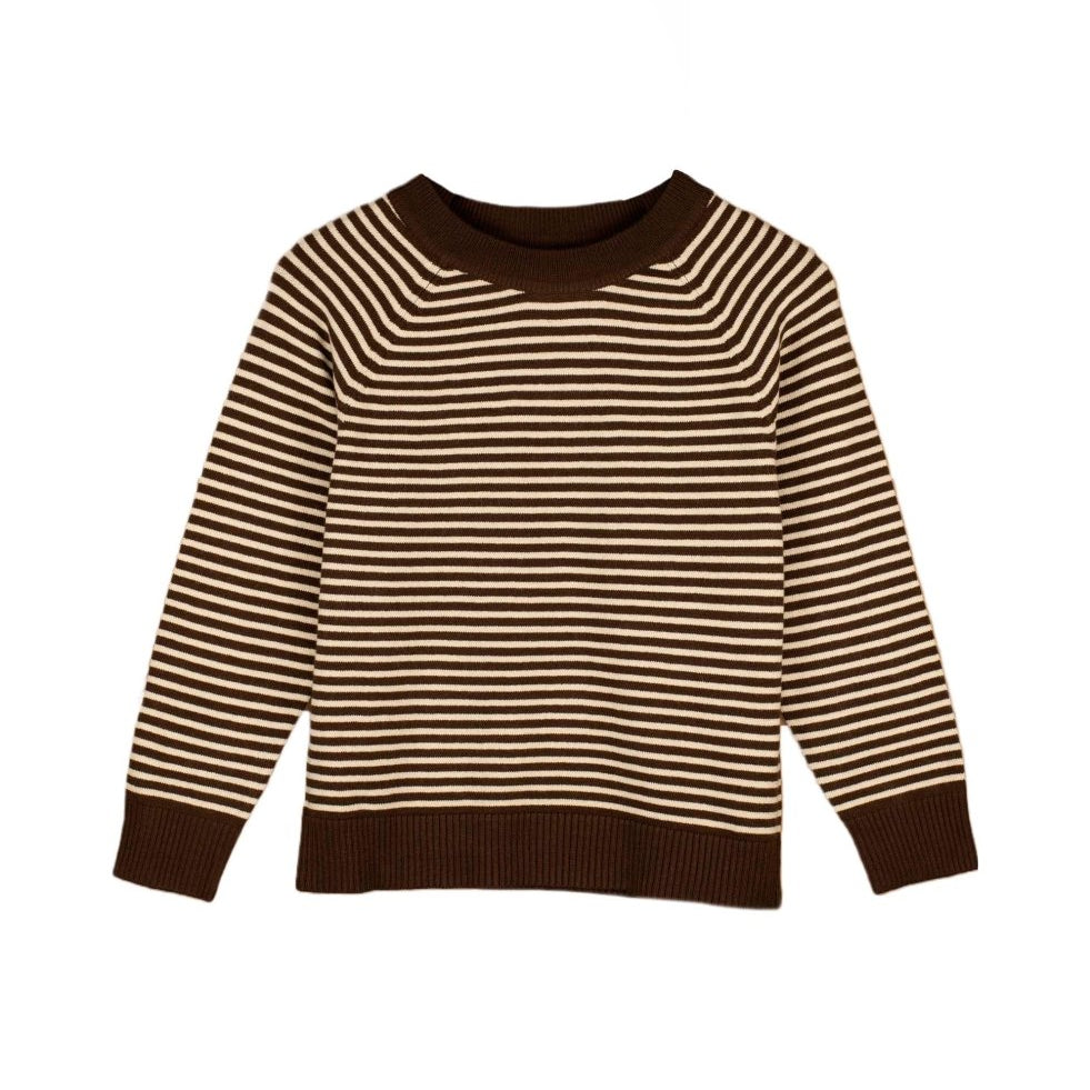 Fliink | Favo Pullover | Chicory Coffee W. Sand Stripes - Eli & Friends