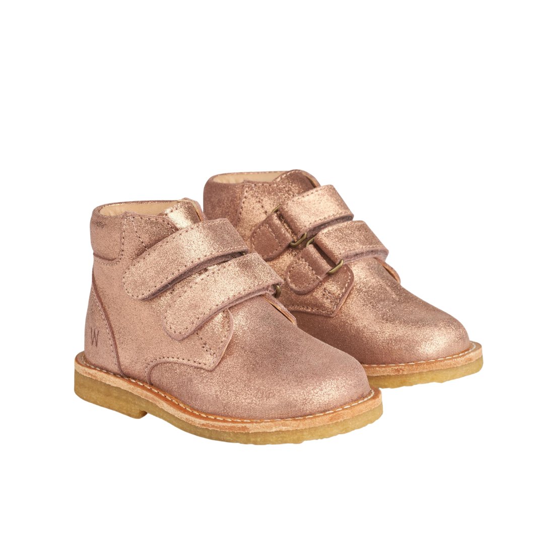 Wheat | Raden Velcro Shine Sko | Rose - Eli & Friends